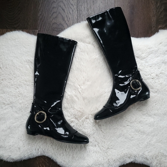 Jimmy Choo Ninol Patent Leather Tall Gogo Riding Boot - Picture 2 of 11